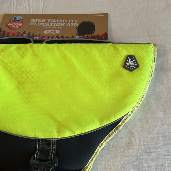 Arcadia Trail *NWT* High Visibility Flotation Aid Dog Vest Coat, Yellow - Picture 8 of 15